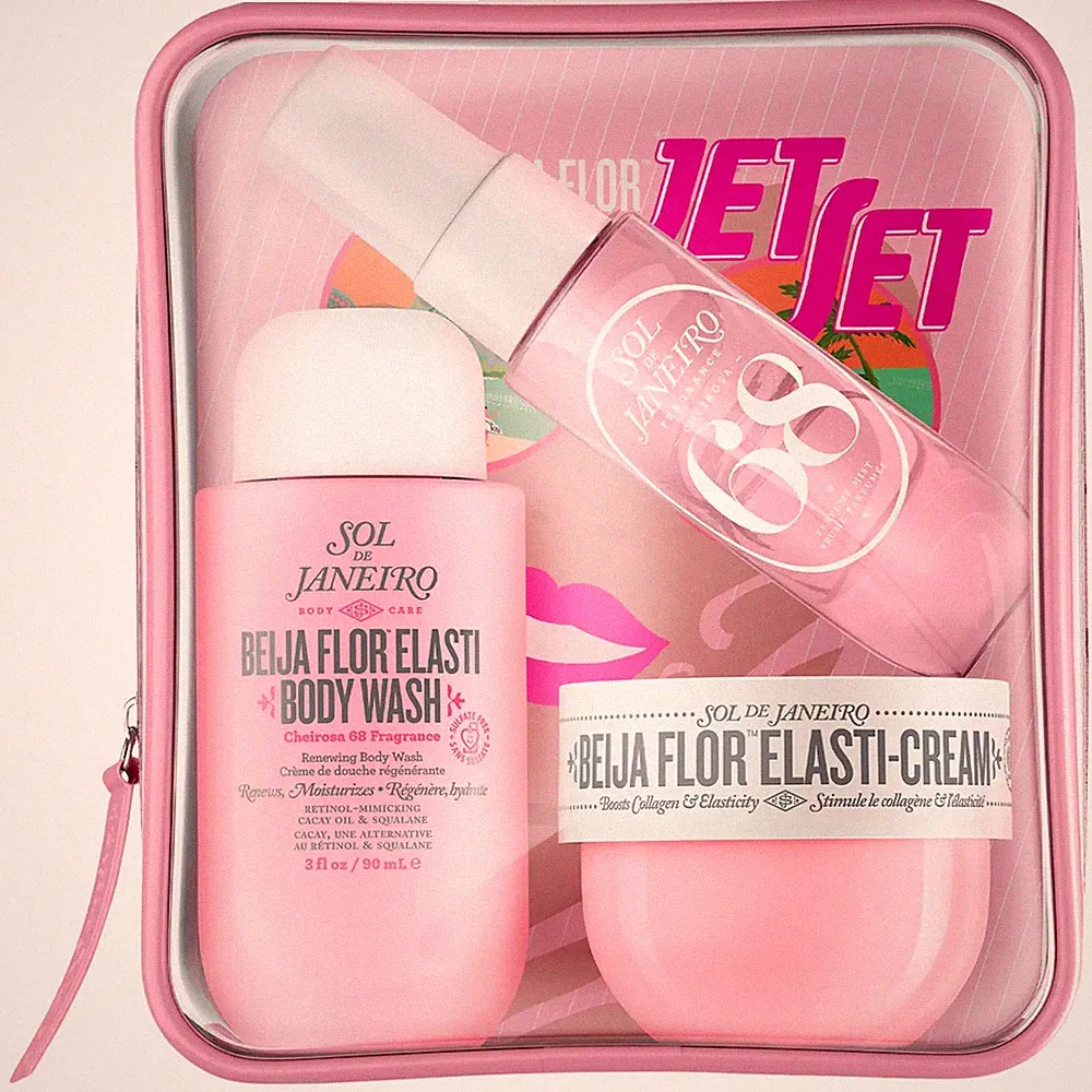 NIB 100% Authentic Sol de Janeiro Beija Flor Jet Set with perfume and oil